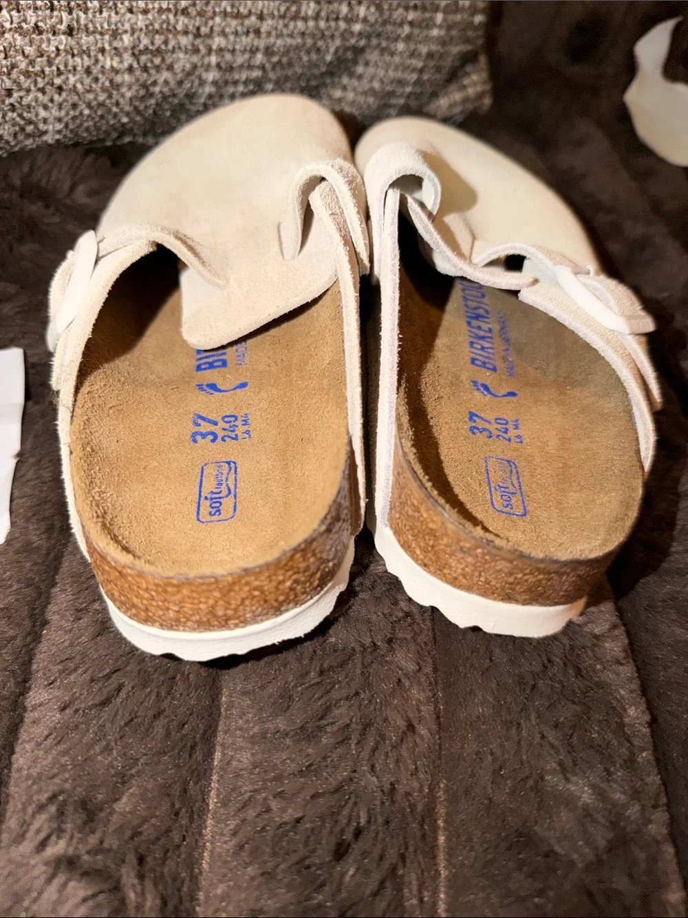 Birkenstock Boston Clog   Suede‎ Clog in Off-White